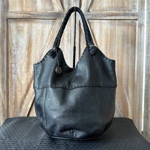 The Sak Black Leather Indio Tote